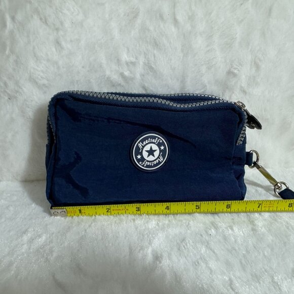 Meetself Navy Bl Wristlet Wallet Makeup Pouch Cosmetic Case Bag Great For Travel - Picture 7 of 7